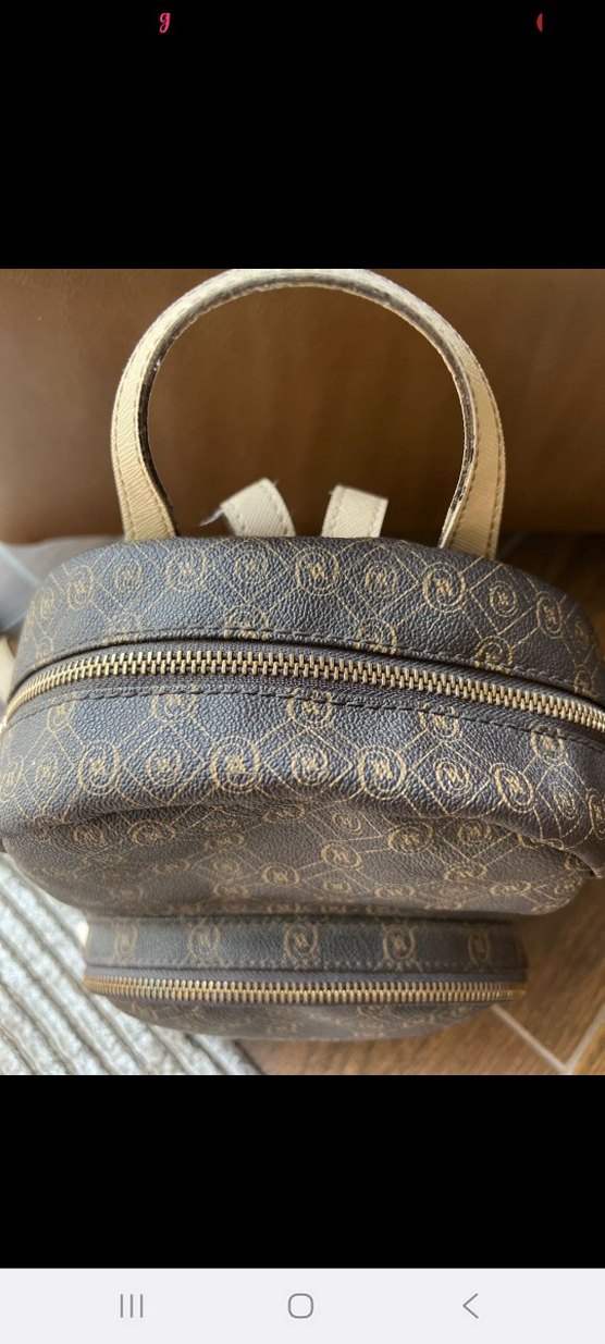 Kahverengi Baskılı Deri Kadın Sırt Çantası - Görsel 2