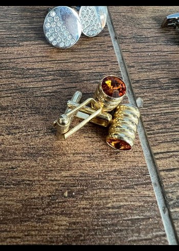 Erkek Klasik Gri ve Renkli Kol Düğmeleri Seti - Görsel 6