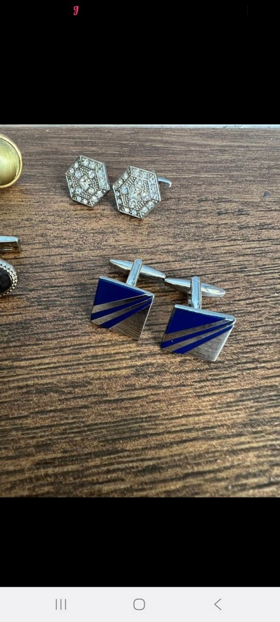 Erkek Klasik Gri ve Renkli Kol Düğmeleri Seti - Görsel 4