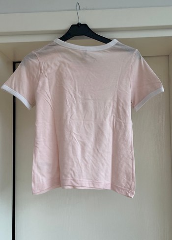 Pembe Kısa Kollu Pamuklu Tişört - Görsel 2