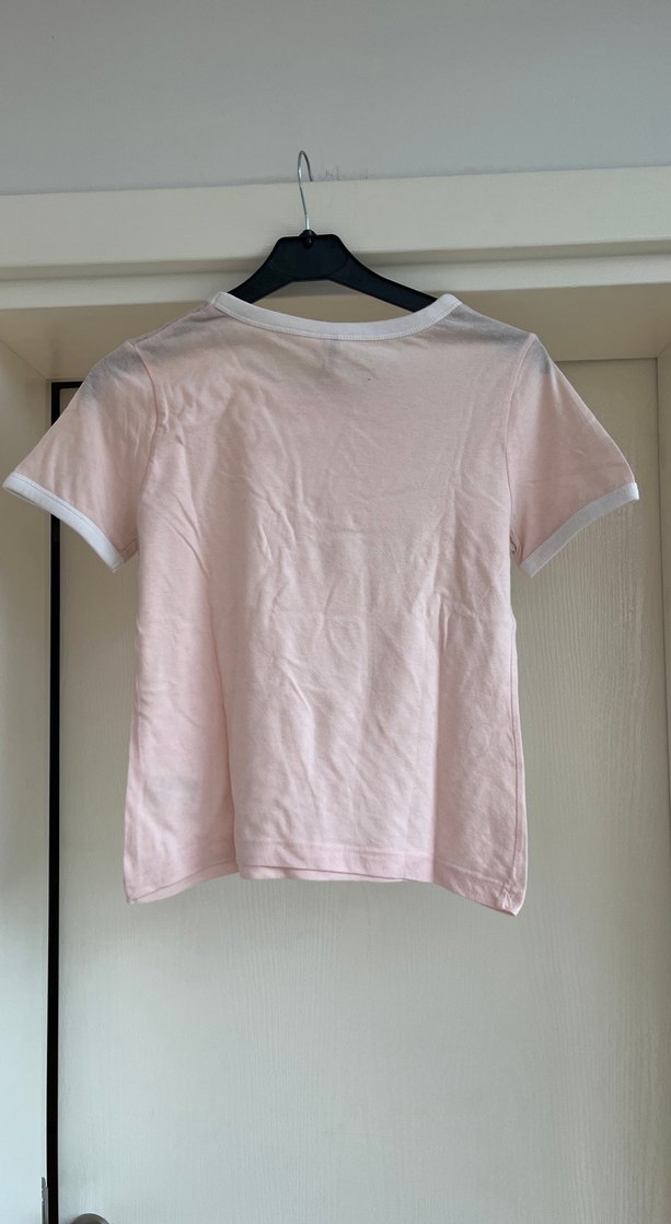 Pembe Kısa Kollu Pamuklu Tişört - Görsel 2