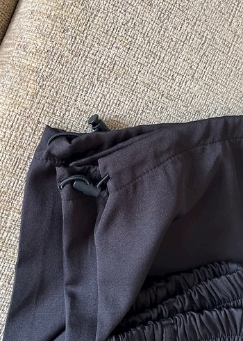 Siyah Kadın Salaş Zipperlı Pantolon - Görsel 5