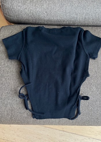 Kısa Kollu Kırmızı Ejderha Baskılı Goth Crop Top - Görsel 2