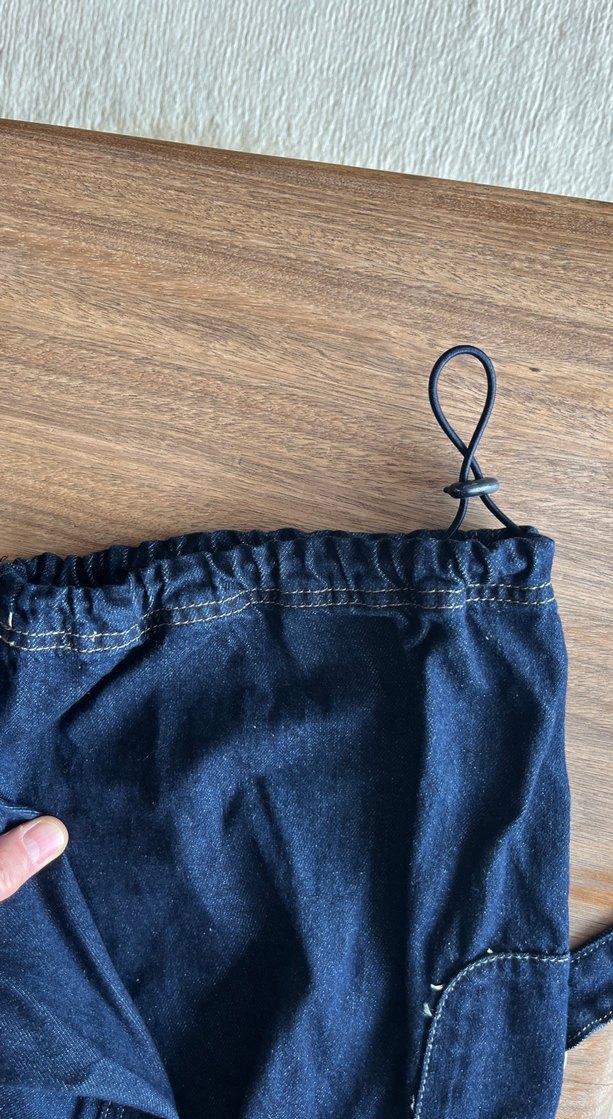 Lacivert Kemerli Geniş Kesim Kadın Kot Pantolon - Görsel 4