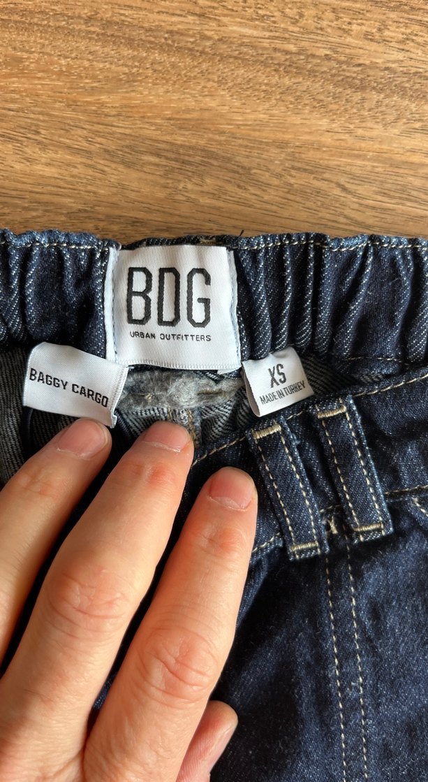 Lacivert Kemerli Geniş Kesim Kadın Kot Pantolon - Görsel 3