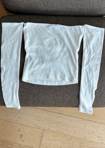 Baskılı Uzun Kollu Kısa Straplez Tişört - Görsel 2