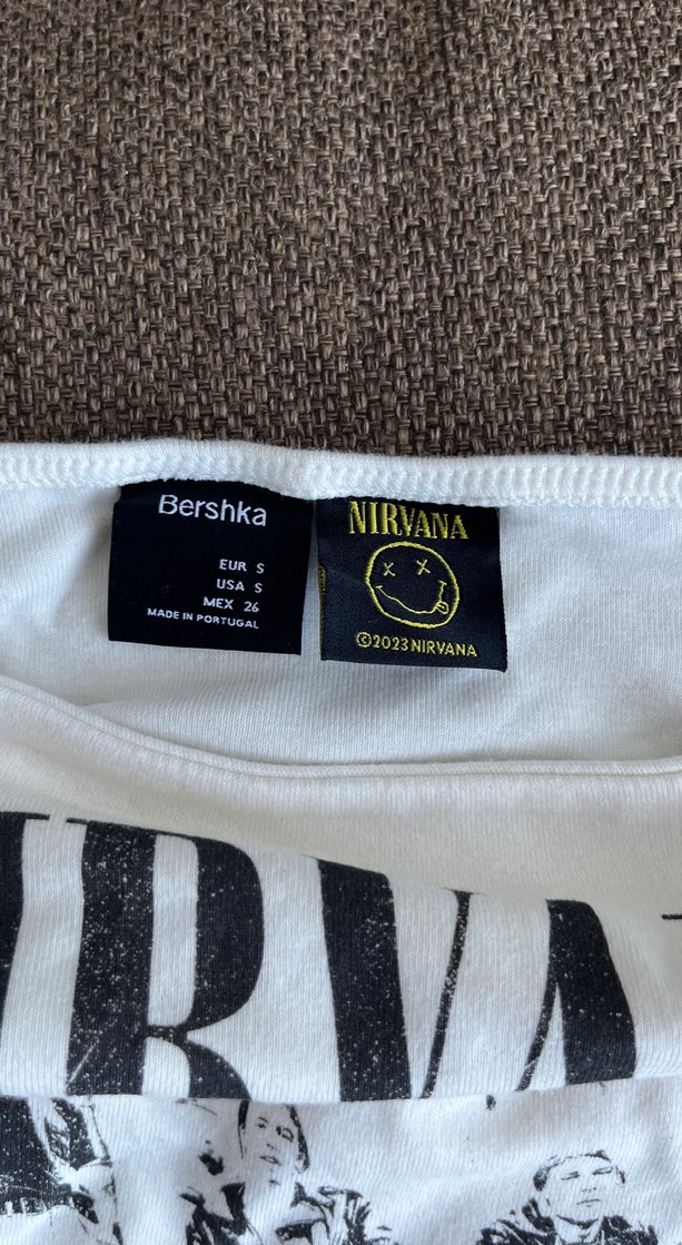 Baskılı Uzun Kollu Kısa Straplez Tişört - Görsel 3