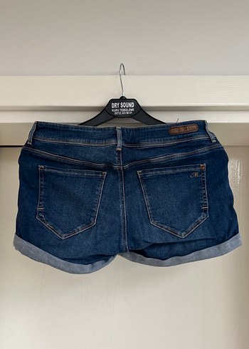 Düğmeli Lacivert Mini Kadın Kot Şort - Görsel 2