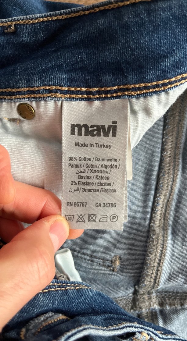 Düğmeli Lacivert Mini Kadın Kot Şort - Görsel 4