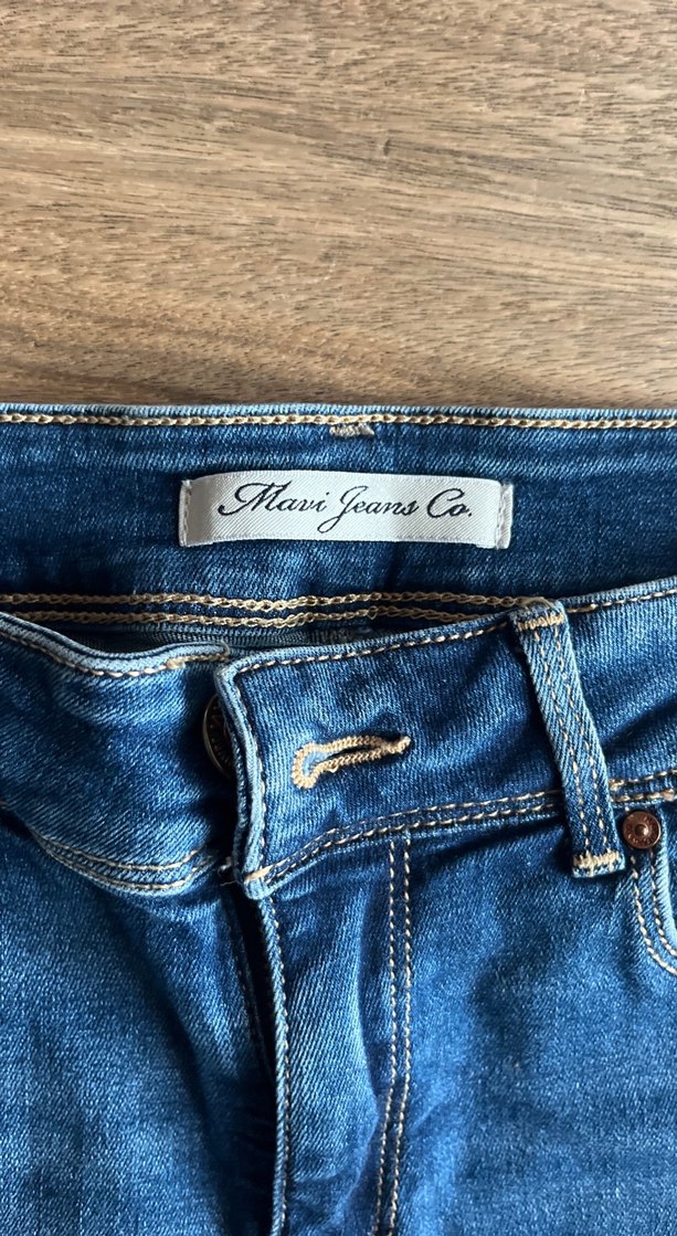 Düğmeli Lacivert Mini Kadın Kot Şort - Görsel 3