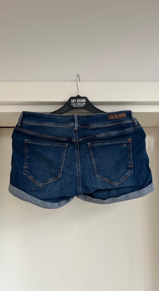 Düğmeli Lacivert Mini Kadın Kot Şort - Görsel 2