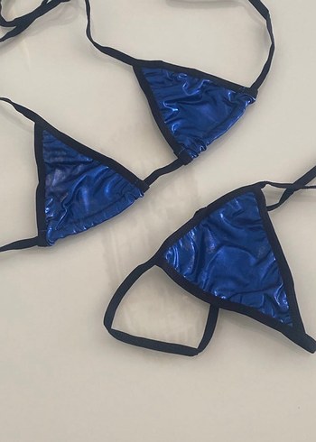 Erkek Mavi Biker Tarzı Spor Mayo - Görsel 3