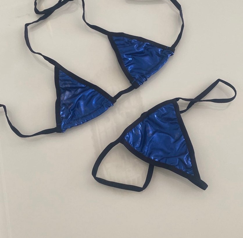 Erkek Mavi Biker Tarzı Spor Mayo - Görsel 3