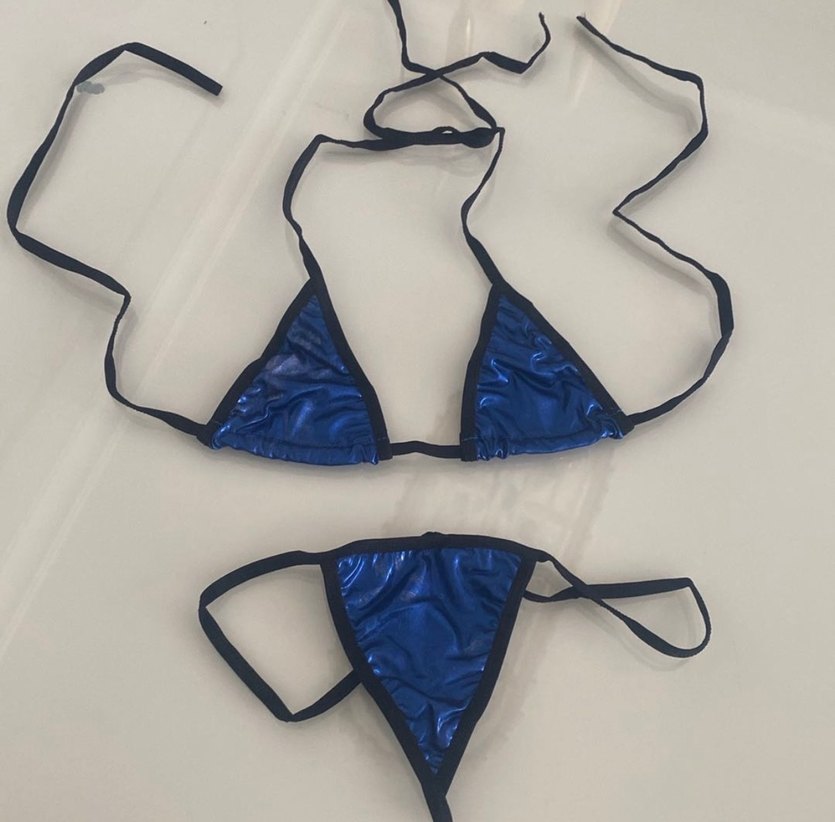 Erkek Mavi Biker Tarzı Spor Mayo - Görsel 2