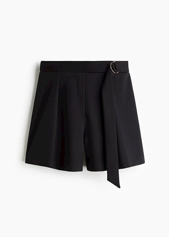 H&M Siyah Kemerli Şort Etek - Görsel 4