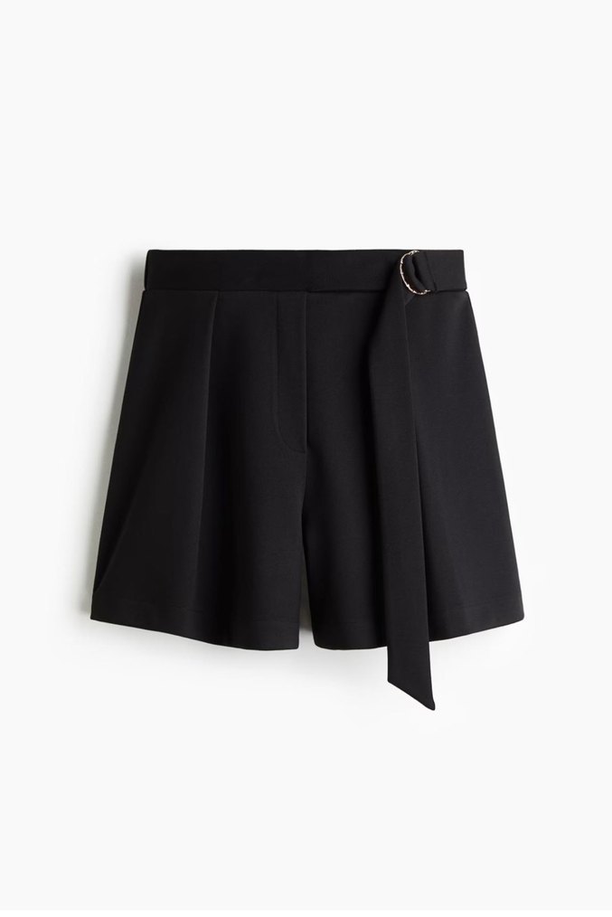 H&M Siyah Kemerli Şort Etek - Görsel 4