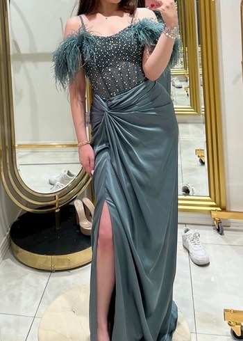 Ns Spossa İşlemeli Uzun Abiye Elbise - Görsel 4