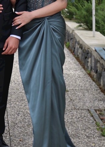 Ns Spossa İşlemeli Uzun Abiye Elbise - Görsel 2