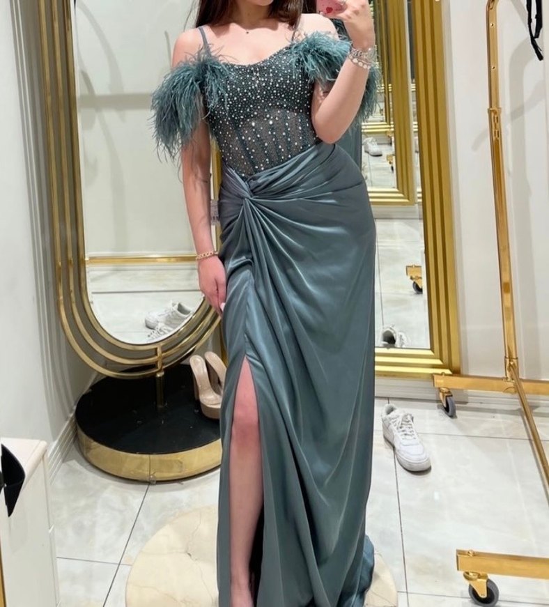 Ns Spossa İşlemeli Uzun Abiye Elbise - Görsel 4