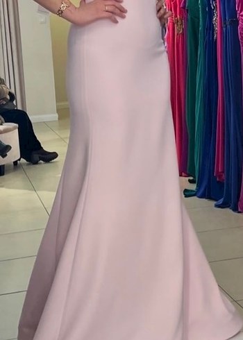Alfabeta Pembe Uzun Abiye Elbise - Görsel 4