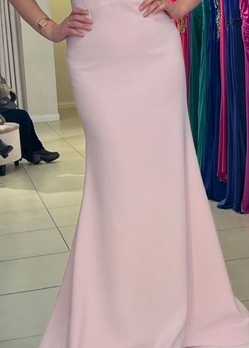 Alfabeta Pembe Uzun Abiye Elbise - Görsel 3