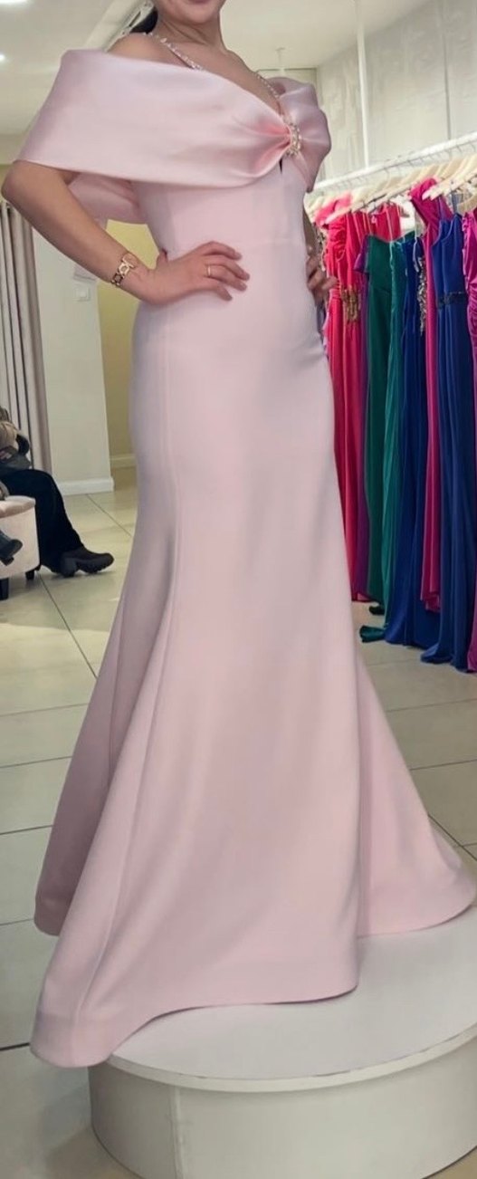 Alfabeta Pembe Uzun Abiye Elbise - Görsel 4