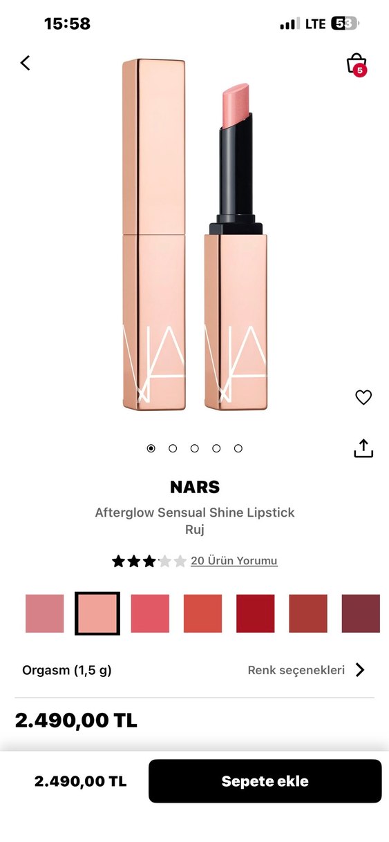 NARS Orgasm Afterglow Sensual Shine Ruj - Görsel 4