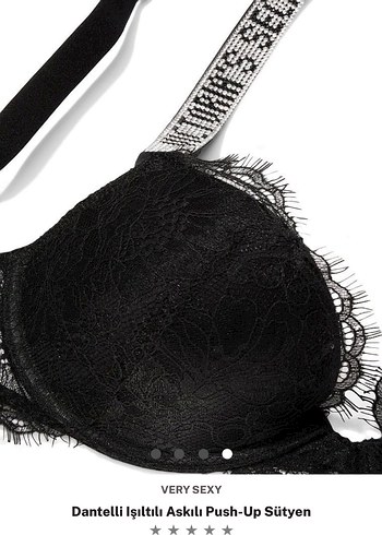 Victorias Secret Dantelli Işıltılı Askılı Push-Up Sütyen - Görsel 2