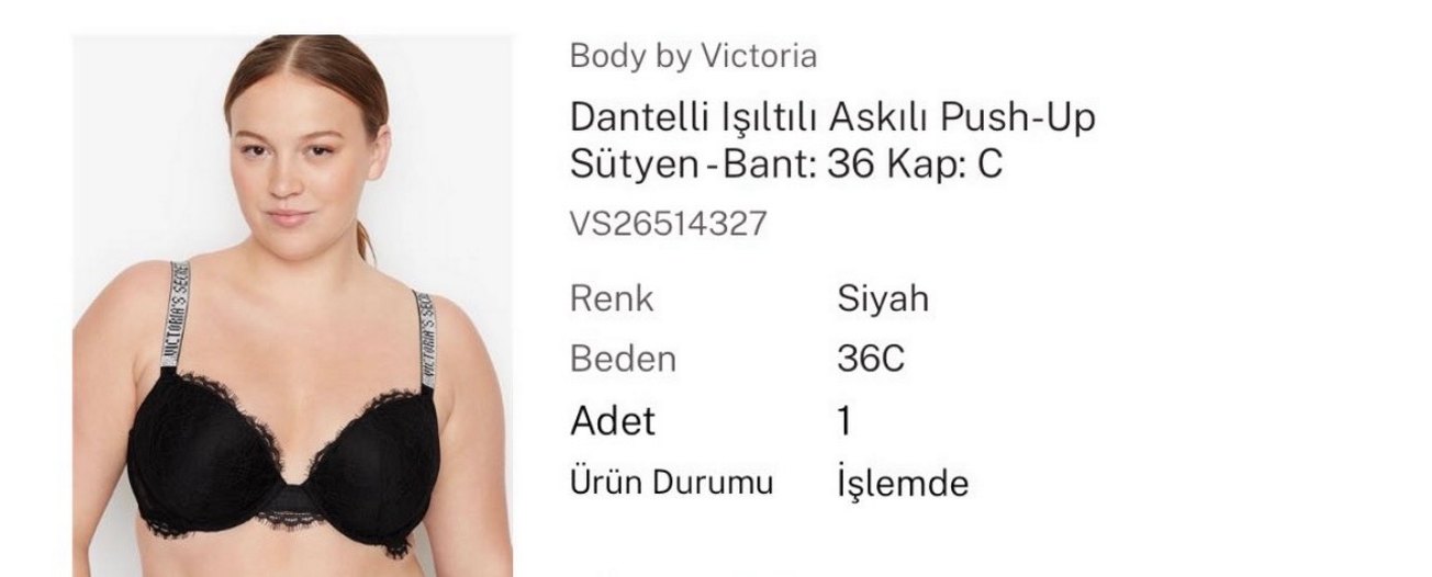 Victorias Secret Dantelli Işıltılı Askılı Push-Up Sütyen - Görsel 3