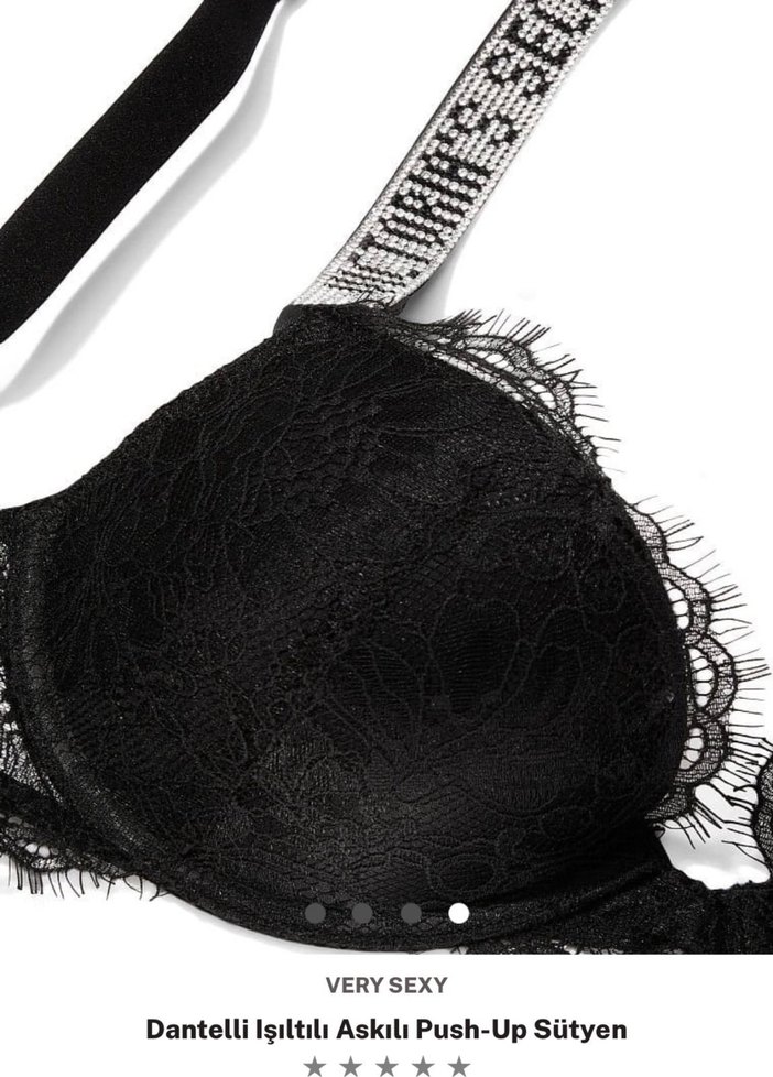 Victorias Secret Dantelli Işıltılı Askılı Push-Up Sütyen - Görsel 2