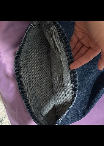 Lacivert Midi Kadın Denim Pantolon - Görsel 4