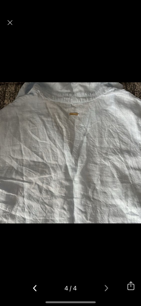 Kadın Keten Gömlek Uzun Kollu Bej - Görsel 3