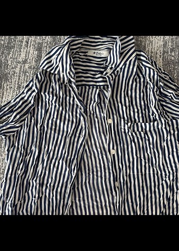 Gri Çizgili Uzun Kollu Gömlek - Görsel 2