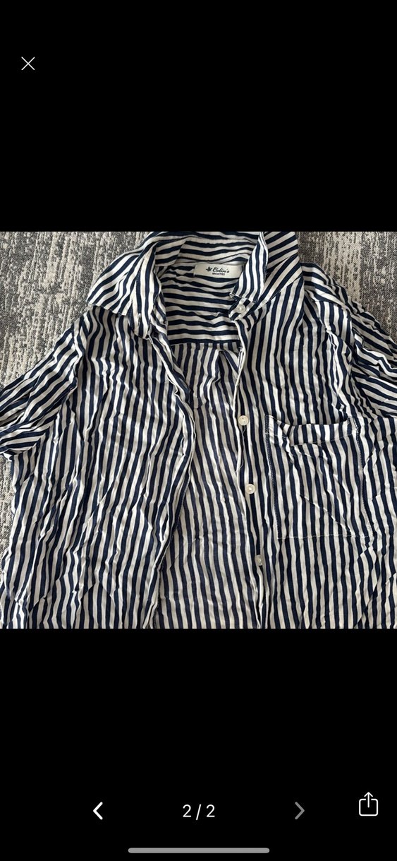 Gri Çizgili Uzun Kollu Gömlek - Görsel 2