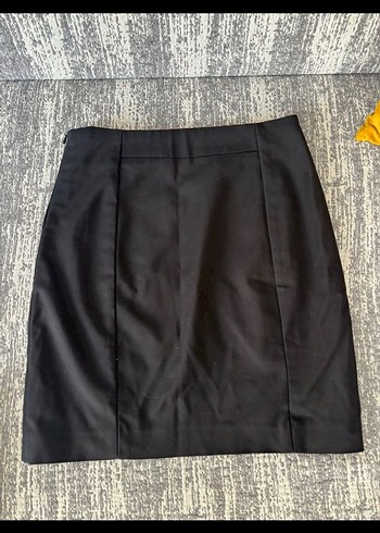 Siyah Midi Kalem Etek Fermuarlı Cepli - Görsel 2