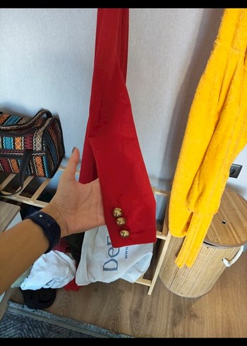 Kırmızı Düğmeli ceket Elbise - Görsel 4