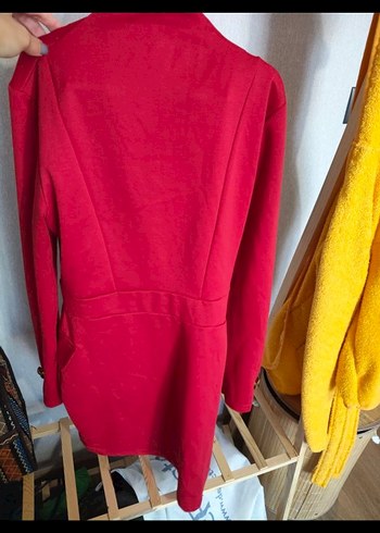 Kırmızı Düğmeli ceket Elbise - Görsel 3