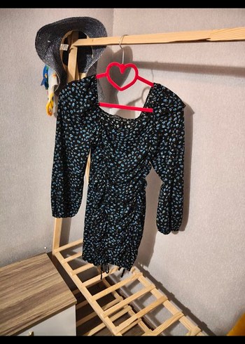 Uzun Kollu Drapeli Elbise - Görsel 3