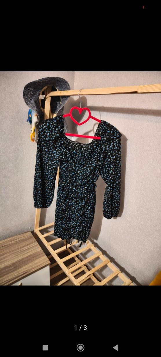 Uzun Kollu Drapeli Elbise - Görsel 3