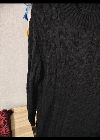 Siyah Triko Uzun Balıkçı Yaka Elbise - Görsel 2