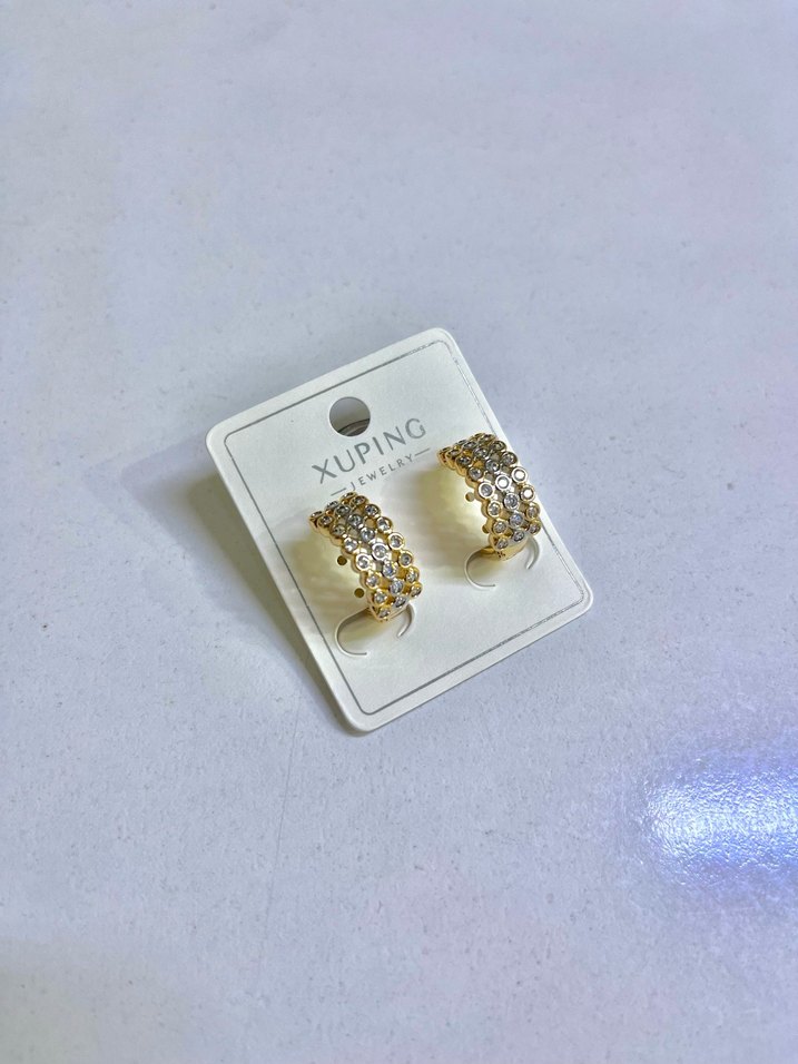 Xuping Altın Renkli Mini Boncuklu Küpe - Görsel 4