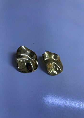 Kadın Altın Renkli Zara Model Paslanmaz Çelik Küpeler - Görsel 4