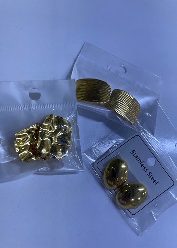 Kadın Altın Renkli Zara Model Paslanmaz Çelik Küpeler - Görsel 3