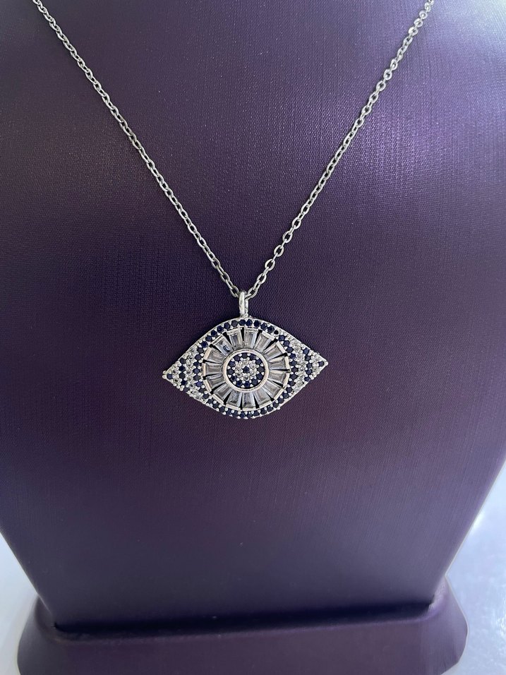 Bohem Göz İşlemeli Mini Kadın Kolye - Görsel 2