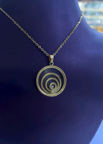 Altın Renkli Mini Zincirli Desenli Kolye - Görsel 2