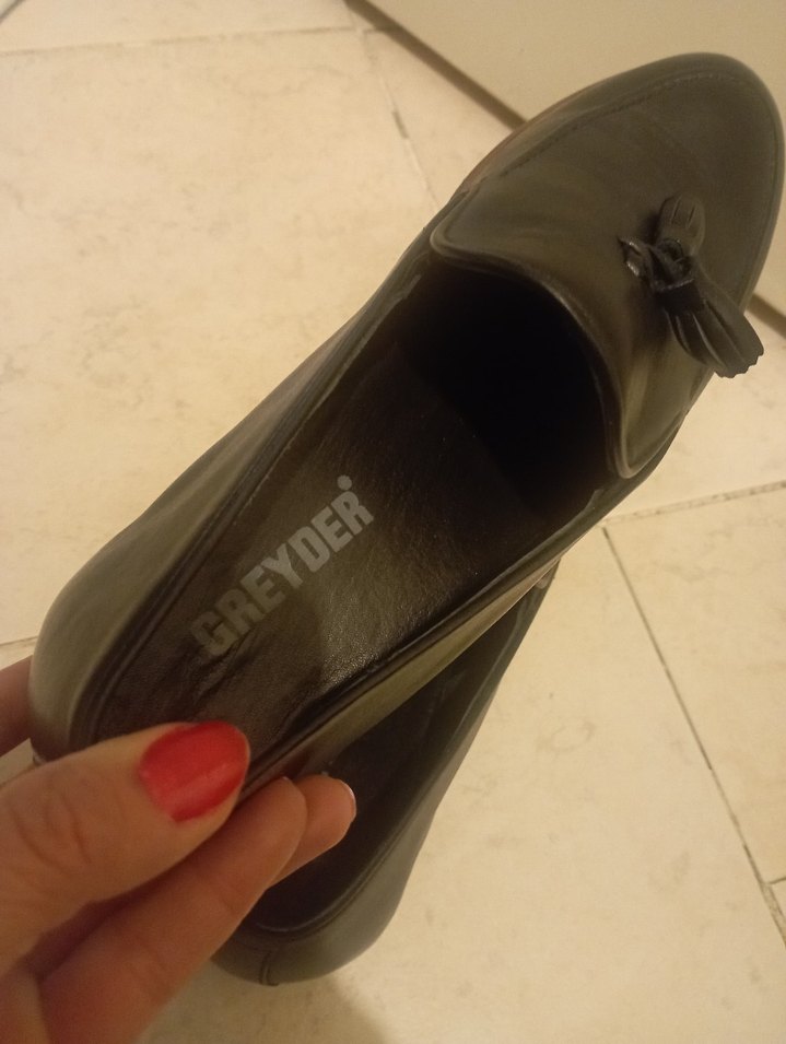 Siyah Deri Püsküllü Erkek Klasik Ayakkabı - Görsel 3