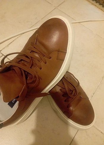 Bej Deri Erkek Spor Ayakkabı - Görsel 4