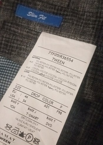 Gri Erkek Regular Fit Ceket kol boyu 58 cm boyu 69cm bel 44 cm - Görsel 4