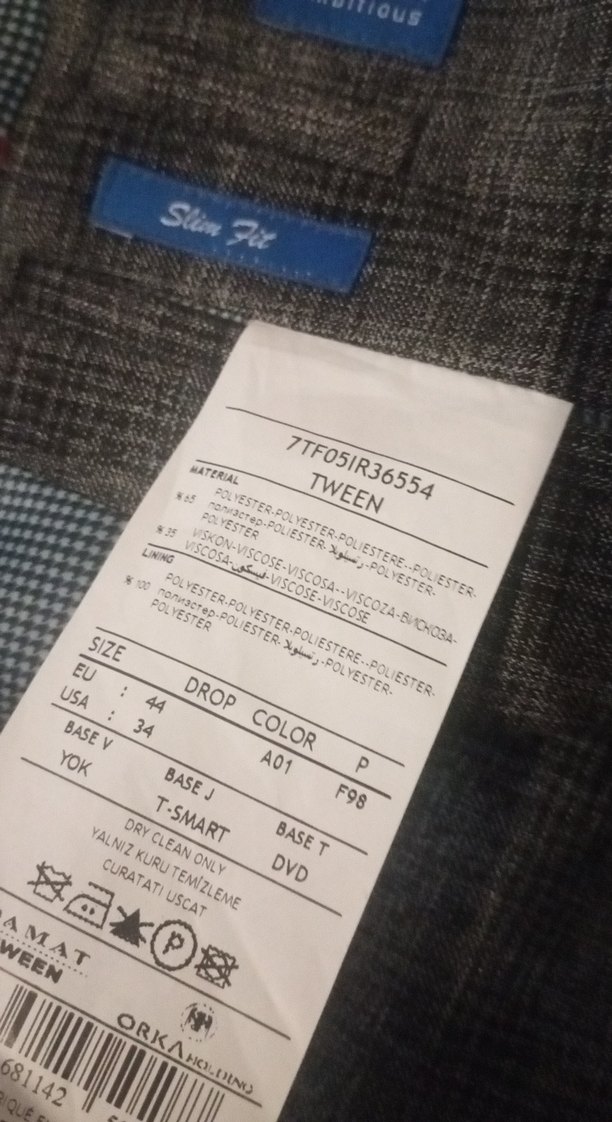 Gri Erkek Regular Fit Ceket kol boyu 58 cm boyu 69cm bel 44 cm - Görsel 4