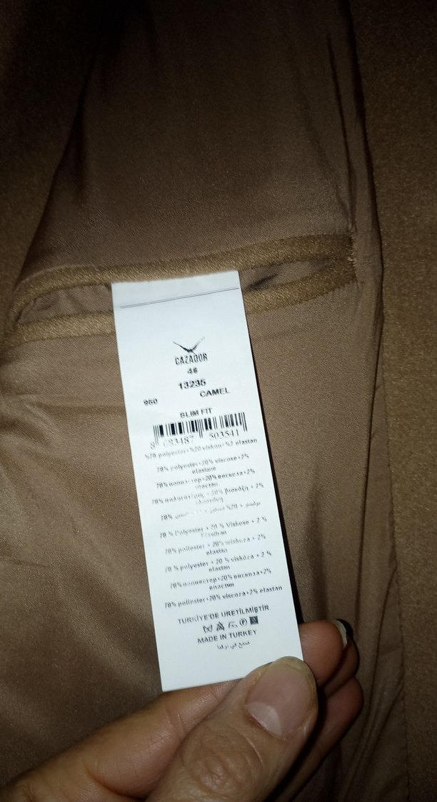 Düğmeli Bej Süet Kadın Kaban markası resimde var - Görsel 5